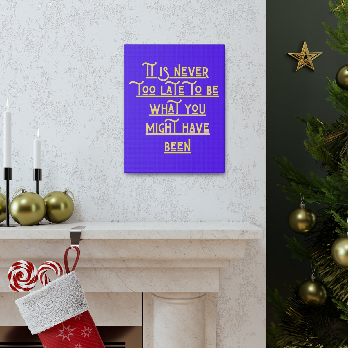 Scripture Walls Inspirational Wall Art Never Too Late Motivation Wall Decor for Home Office Gym Inspiring Success Quote Print Ready to Hang Unframed-Express Your Love Gifts