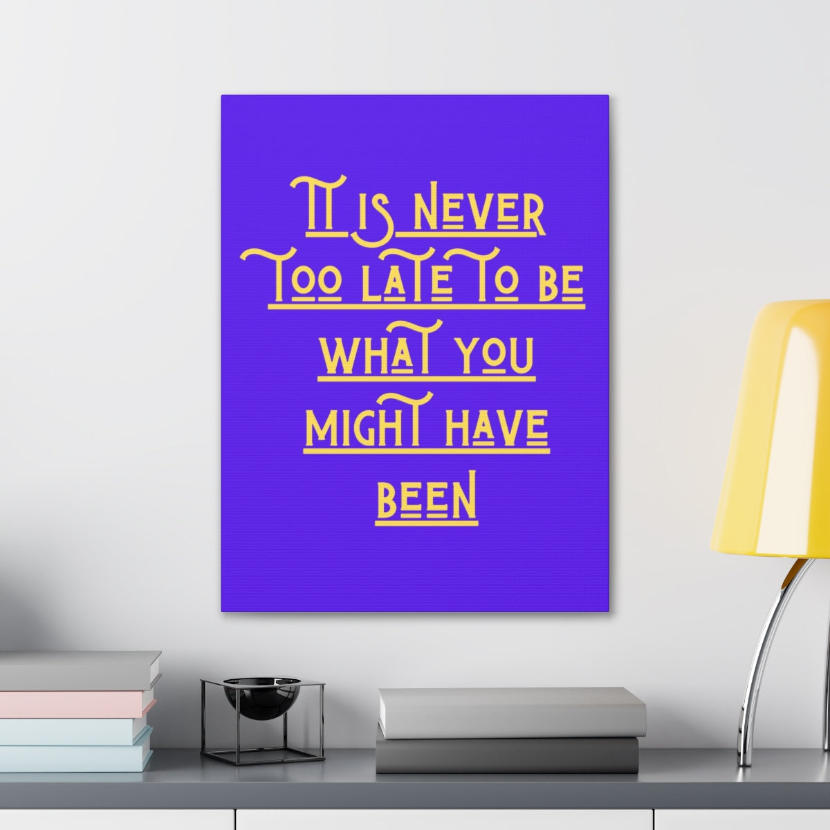 Scripture Walls Inspirational Wall Art Never Too Late Motivation Wall Decor for Home Office Gym Inspiring Success Quote Print Ready to Hang Unframed-Express Your Love Gifts