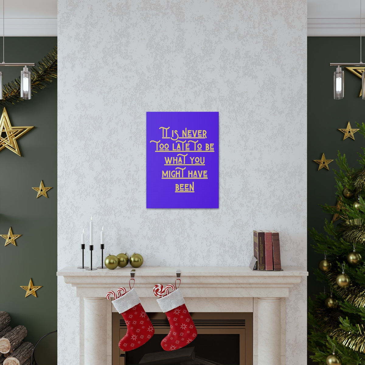 Scripture Walls Inspirational Wall Art Never Too Late Motivation Wall Decor for Home Office Gym Inspiring Success Quote Print Ready to Hang Unframed-Express Your Love Gifts