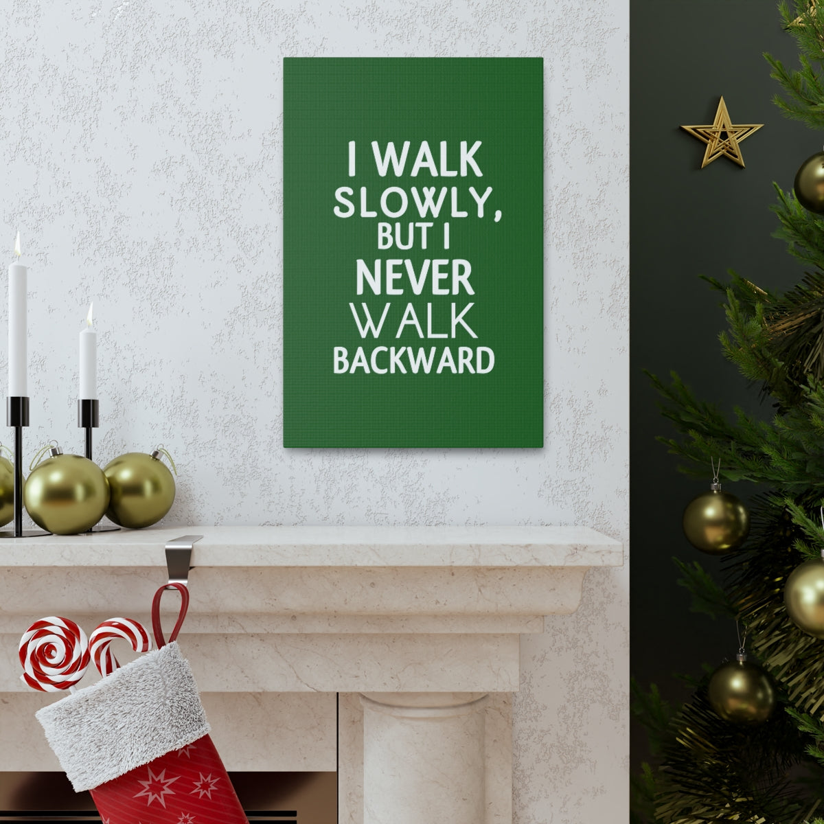 Scripture Walls Inspirational Wall Art Never Walk Backward Motivation Wall Decor for Home Office Gym Inspiring Success Quote Print Ready to Hang Unframed-Express Your Love Gifts