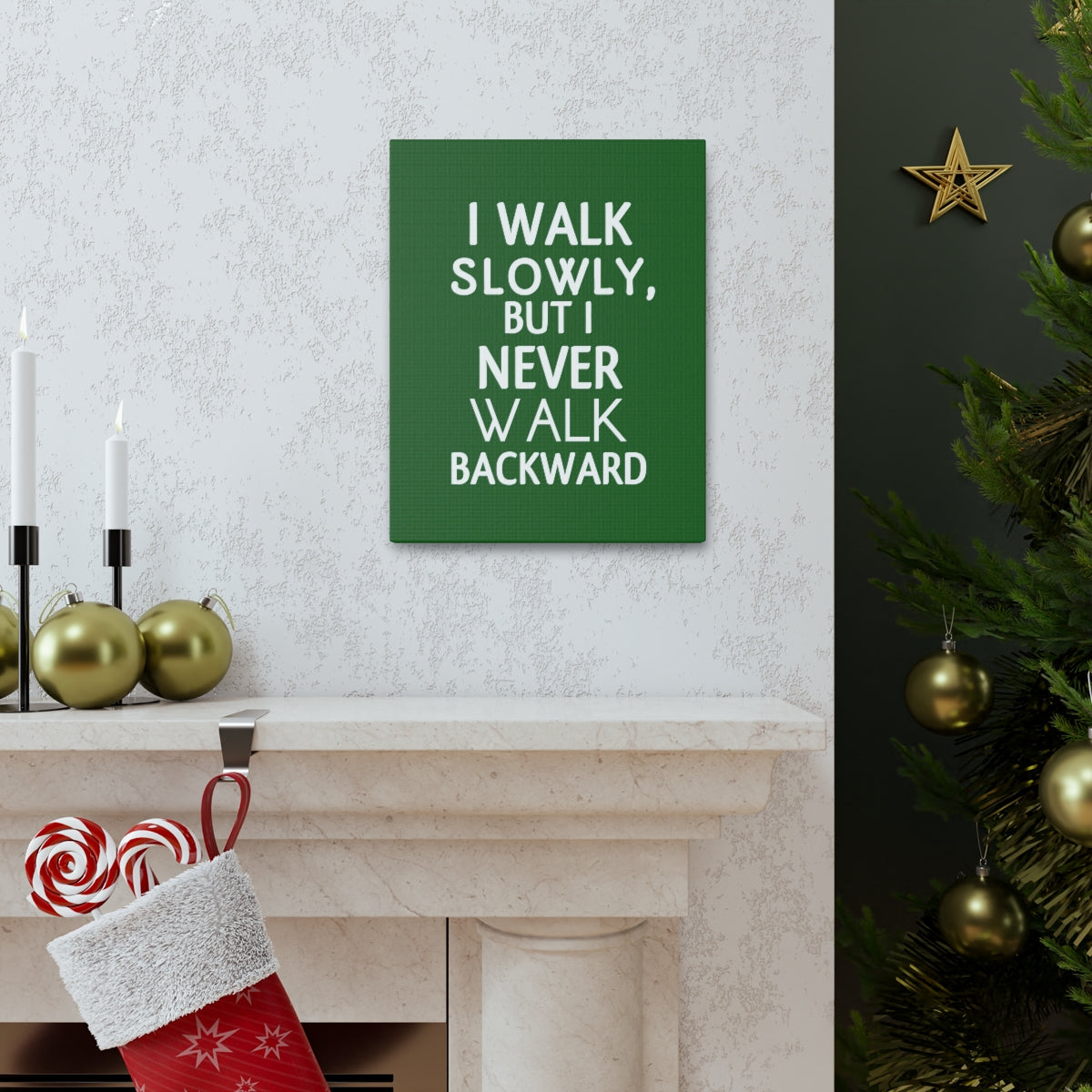 Scripture Walls Inspirational Wall Art Never Walk Backward Motivation Wall Decor for Home Office Gym Inspiring Success Quote Print Ready to Hang Unframed-Express Your Love Gifts