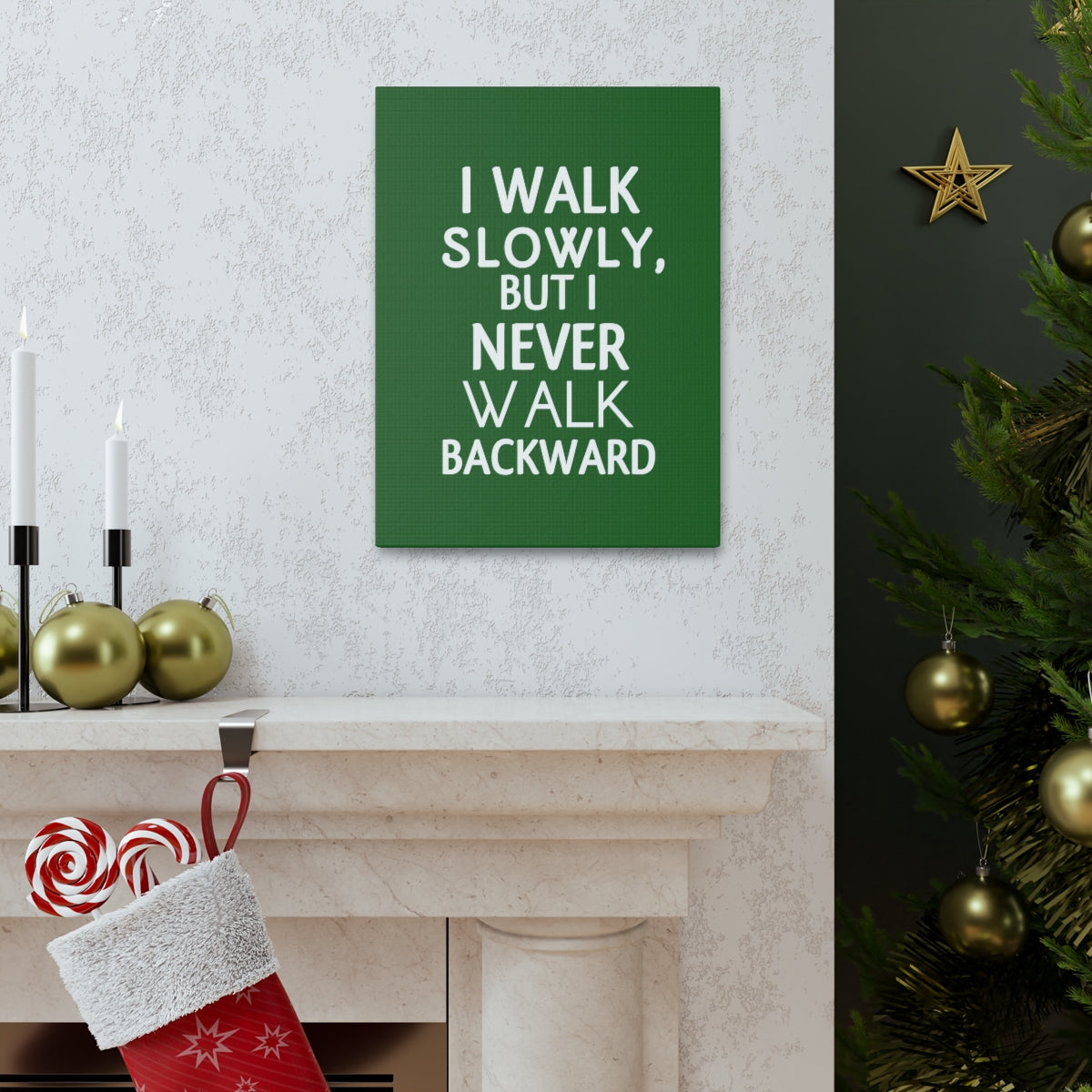 Scripture Walls Inspirational Wall Art Never Walk Backward Motivation Wall Decor for Home Office Gym Inspiring Success Quote Print Ready to Hang Unframed-Express Your Love Gifts