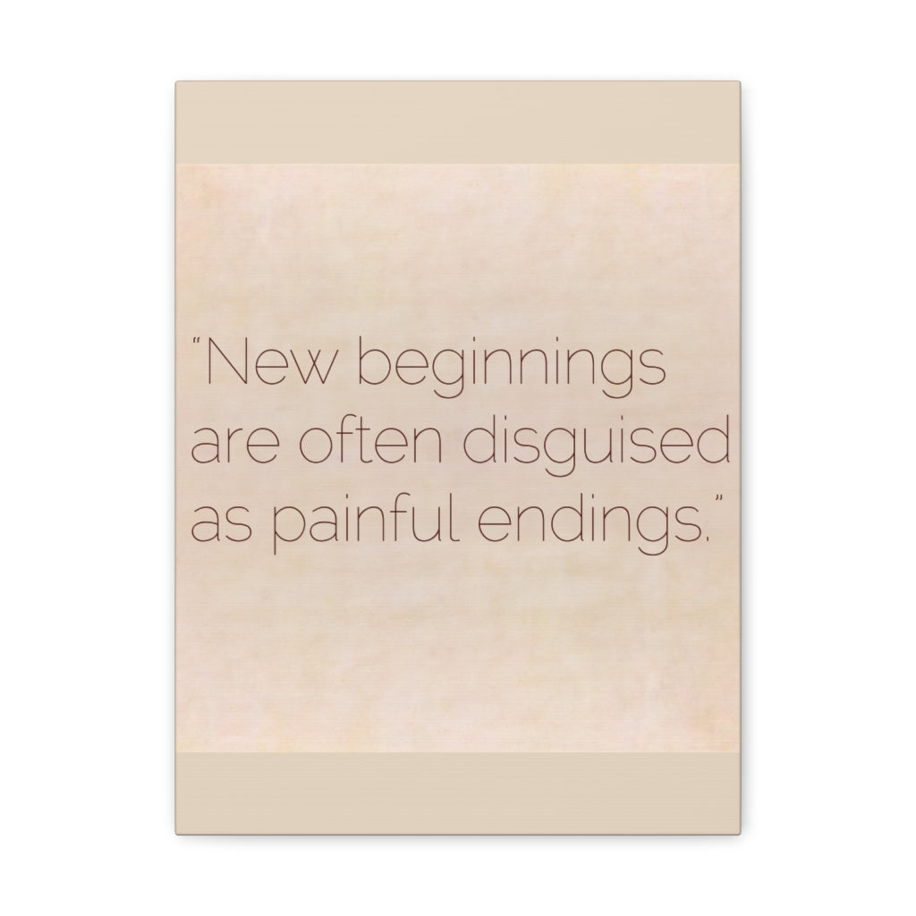 Scripture Walls Inspirational Wall Art New Beginnings Painful Endings Motivation Wall Decor for Home Office Gym Inspiring Success Quote Print Ready to Hang Unframed-Express Your Love Gifts