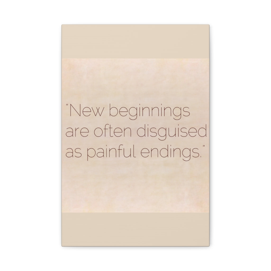 Scripture Walls Inspirational Wall Art New Beginnings Painful Endings Motivation Wall Decor for Home Office Gym Inspiring Success Quote Print Ready to Hang Unframed-Express Your Love Gifts