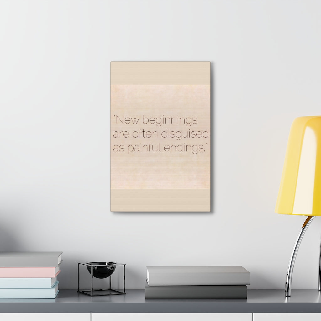 Scripture Walls Inspirational Wall Art New Beginnings Painful Endings Motivation Wall Decor for Home Office Gym Inspiring Success Quote Print Ready to Hang Unframed-Express Your Love Gifts