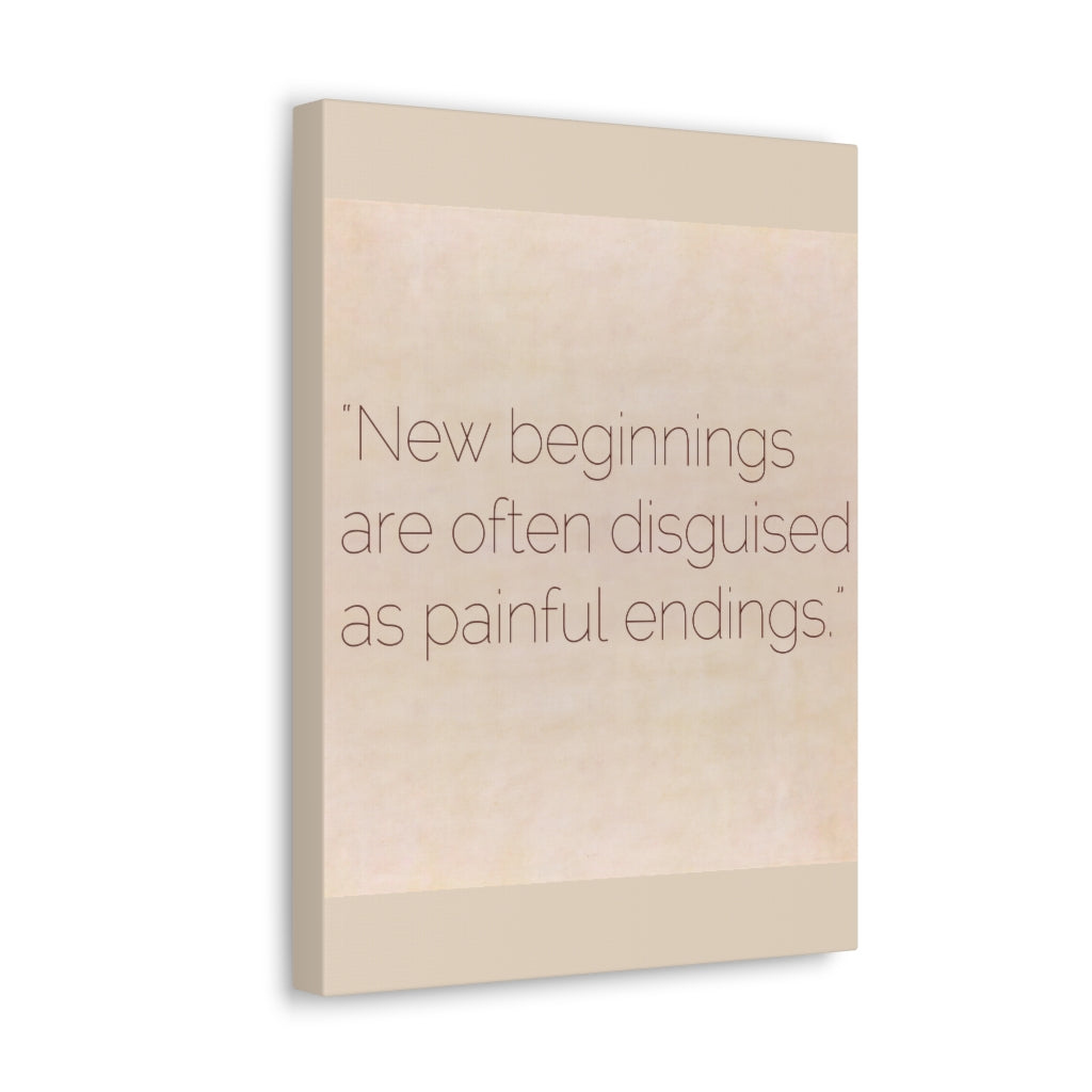 Scripture Walls Inspirational Wall Art New Beginnings Painful Endings Motivation Wall Decor for Home Office Gym Inspiring Success Quote Print Ready to Hang Unframed-Express Your Love Gifts