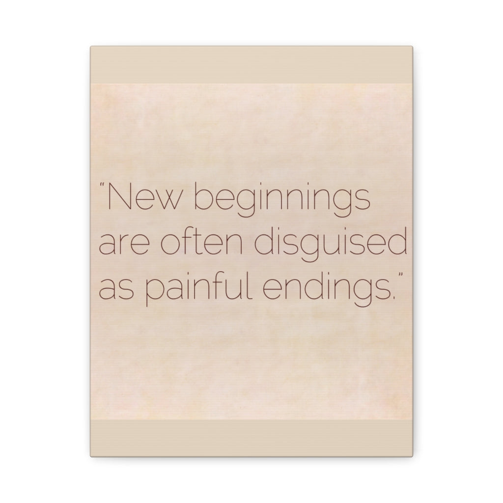 Scripture Walls Inspirational Wall Art New Beginnings Painful Endings Motivation Wall Decor for Home Office Gym Inspiring Success Quote Print Ready to Hang Unframed-Express Your Love Gifts