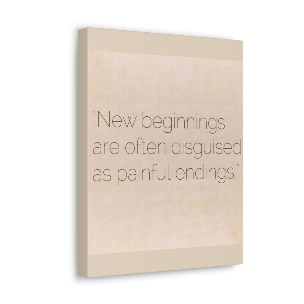 Scripture Walls Inspirational Wall Art New Beginnings Painful Endings Motivation Wall Decor for Home Office Gym Inspiring Success Quote Print Ready to Hang Unframed-Express Your Love Gifts