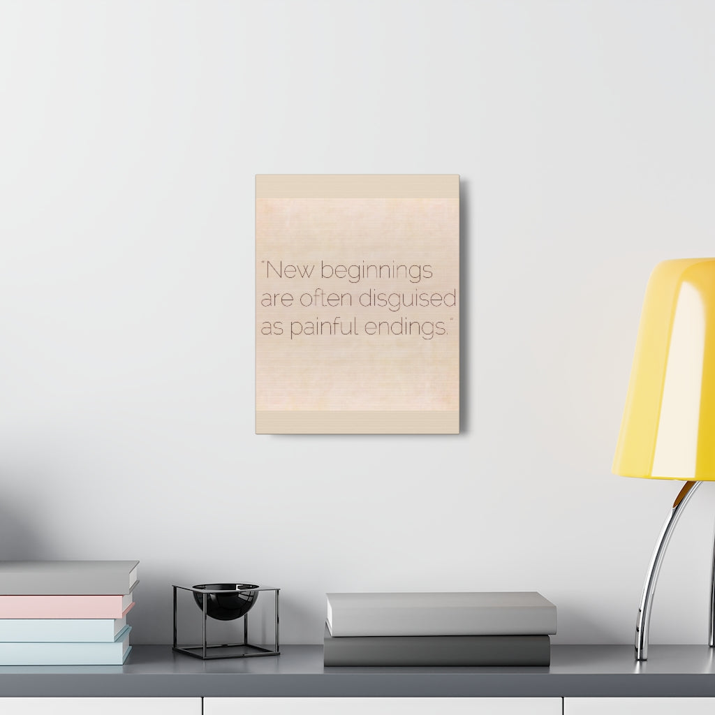 Scripture Walls Inspirational Wall Art New Beginnings Painful Endings Motivation Wall Decor for Home Office Gym Inspiring Success Quote Print Ready to Hang Unframed-Express Your Love Gifts