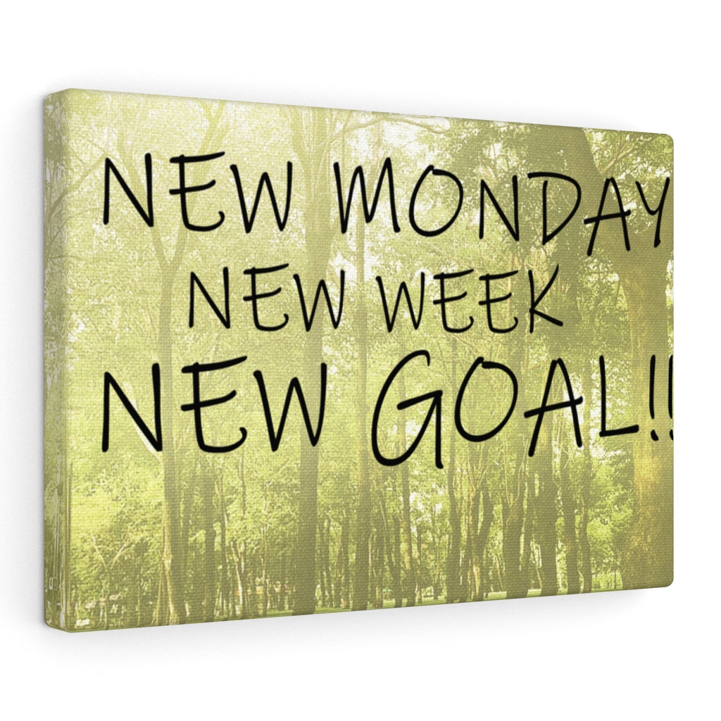 Scripture Walls Inspirational Wall Art New Monday New Goal Plain Motivational Print Ready to Hang Artwork Unframed-Express Your Love Gifts