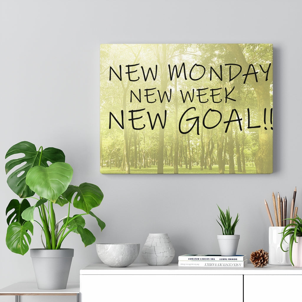 Scripture Walls Inspirational Wall Art New Monday New Goal Plain Motivational Print Ready to Hang Artwork Unframed-Express Your Love Gifts