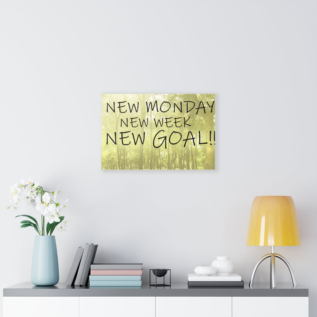 Scripture Walls Inspirational Wall Art New Monday New Goal Plain Motivational Print Ready to Hang Artwork Unframed-Express Your Love Gifts