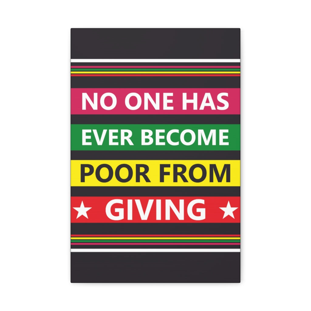 Scripture Walls Inspirational Wall Art No One Become Poor Motivation Wall Decor for Home Office Gym Inspiring Success Quote Print Ready to Hang Unframed-Express Your Love Gifts