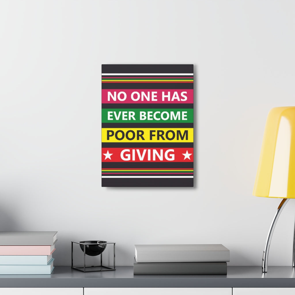 Scripture Walls Inspirational Wall Art No One Become Poor Motivation Wall Decor for Home Office Gym Inspiring Success Quote Print Ready to Hang Unframed-Express Your Love Gifts