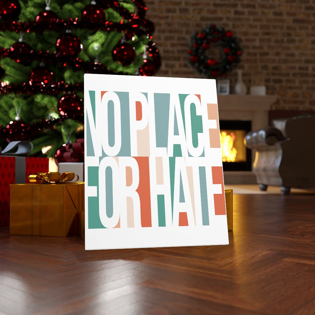 Scripture Walls Inspirational Wall Art No Place For Hate Wall Art Motivation Wall Decor for Home Office Gym Inspiring Success Quote Print Ready to Hang Unframed-Express Your Love Gifts