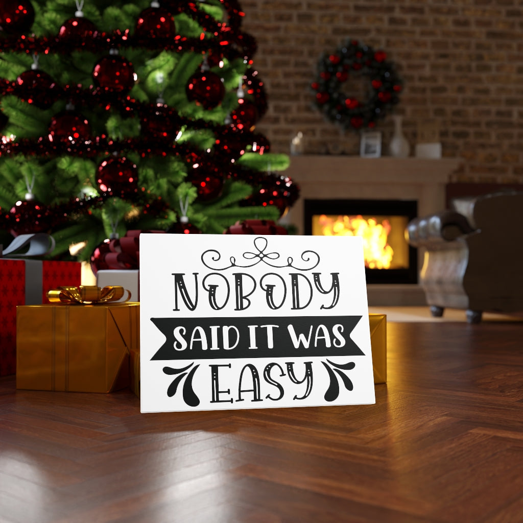 Scripture Walls Inspirational Wall Art Nobody Said It Was Easy Wall Art Motivation Wall Decor for Home Office Gym Inspiring Success Quote Print Ready to Hang Unframed-Express Your Love Gifts