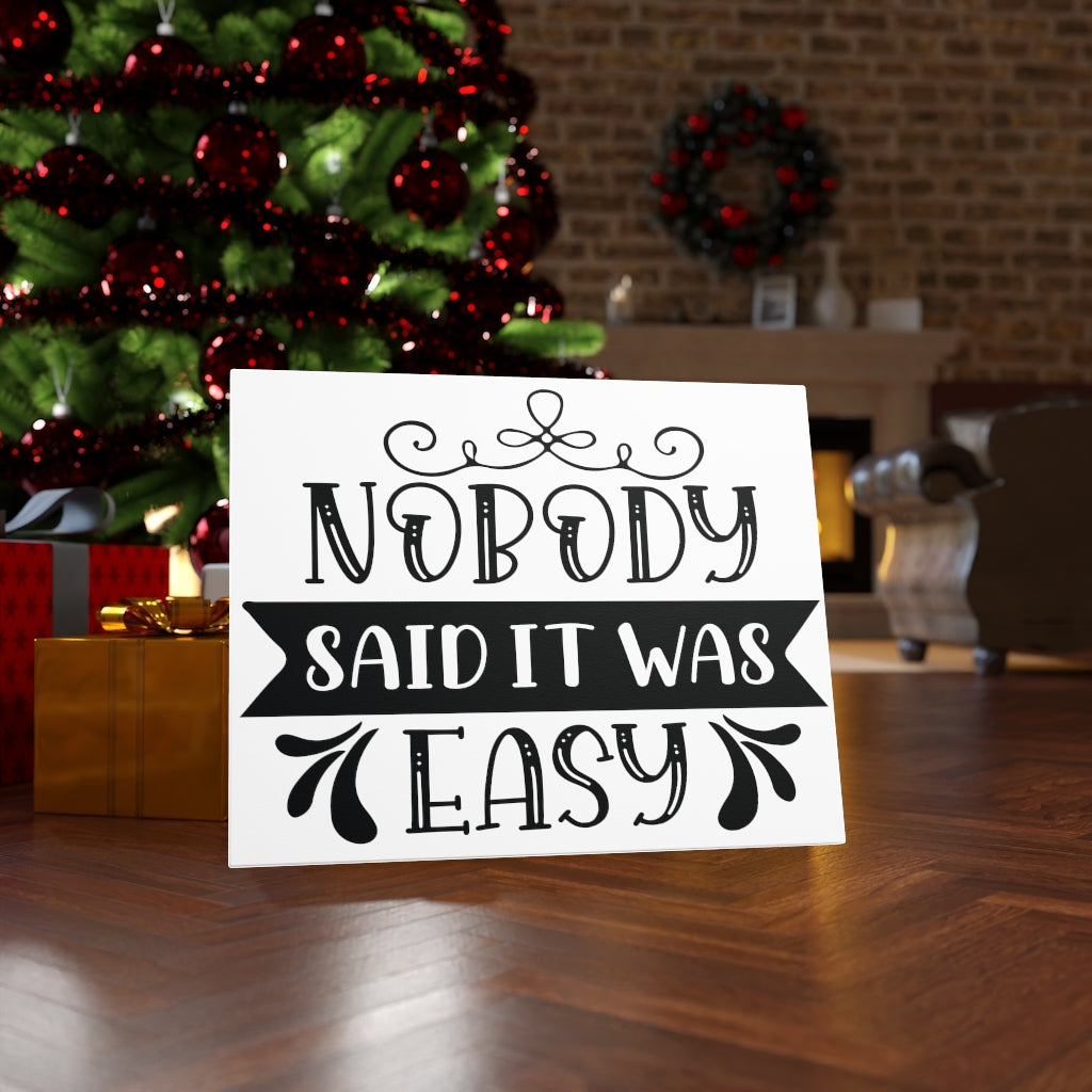 Scripture Walls Inspirational Wall Art Nobody Said It Was Easy Wall Art Motivation Wall Decor for Home Office Gym Inspiring Success Quote Print Ready to Hang Unframed-Express Your Love Gifts