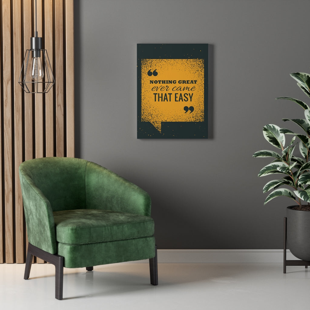 Scripture Walls Inspirational Wall Art Nothing Great Ever Came That Easy Wall Art Motivational Motto Inspiring Prints Artwork Decor Ready to Hang Unframed-Express Your Love Gifts