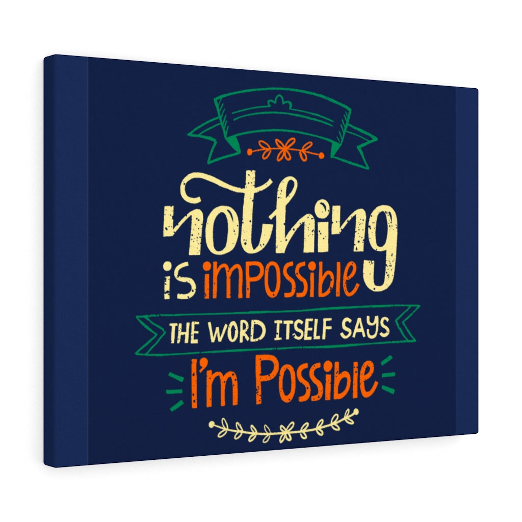Scripture Walls Inspirational Wall Art Nothing Is Impossible Blue Wall Art Motivational Motto Inspiring Prints Artwork Decor Ready to Hang Unframed-Express Your Love Gifts