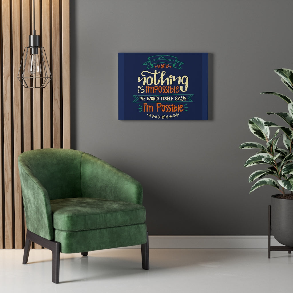 Scripture Walls Inspirational Wall Art Nothing Is Impossible Blue Wall Art Motivational Motto Inspiring Prints Artwork Decor Ready to Hang Unframed-Express Your Love Gifts