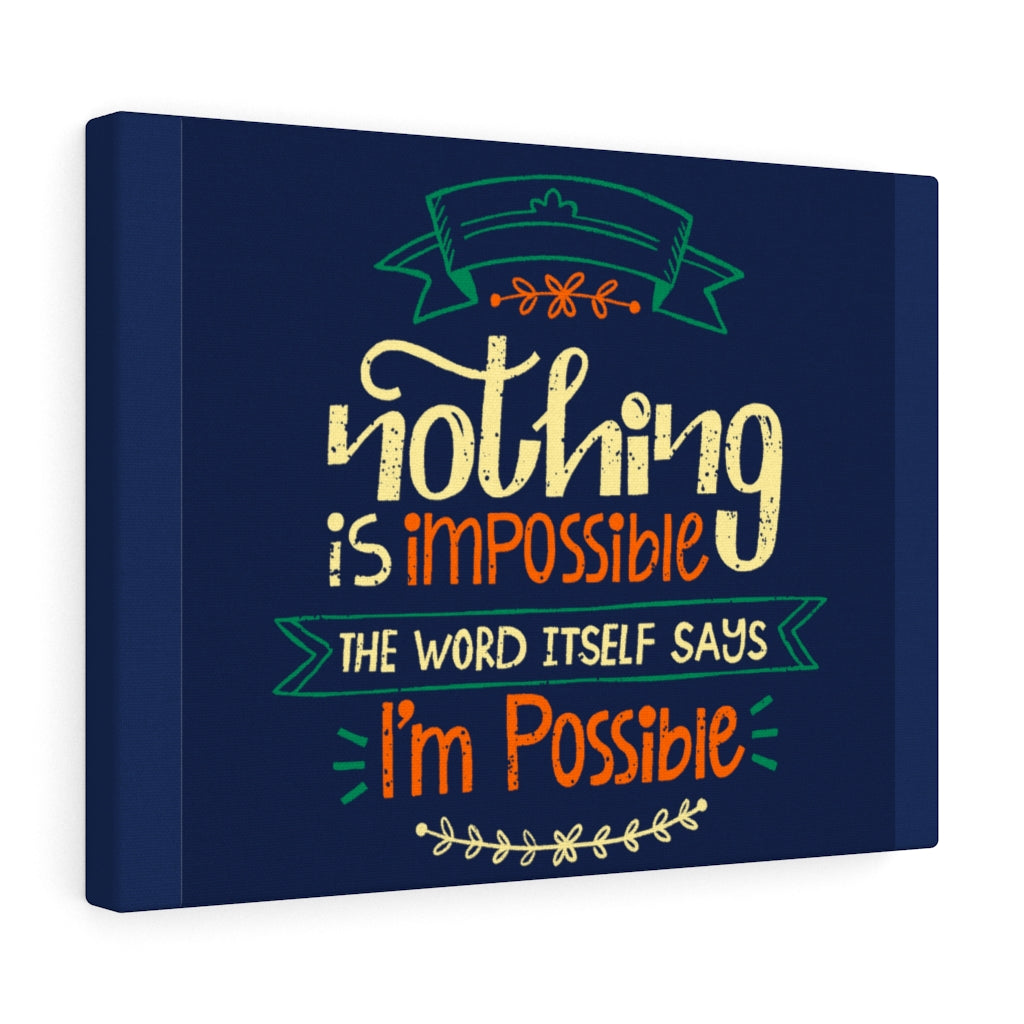 Scripture Walls Inspirational Wall Art Nothing Is Impossible Blue Wall Art Motivational Motto Inspiring Prints Artwork Decor Ready to Hang Unframed-Express Your Love Gifts