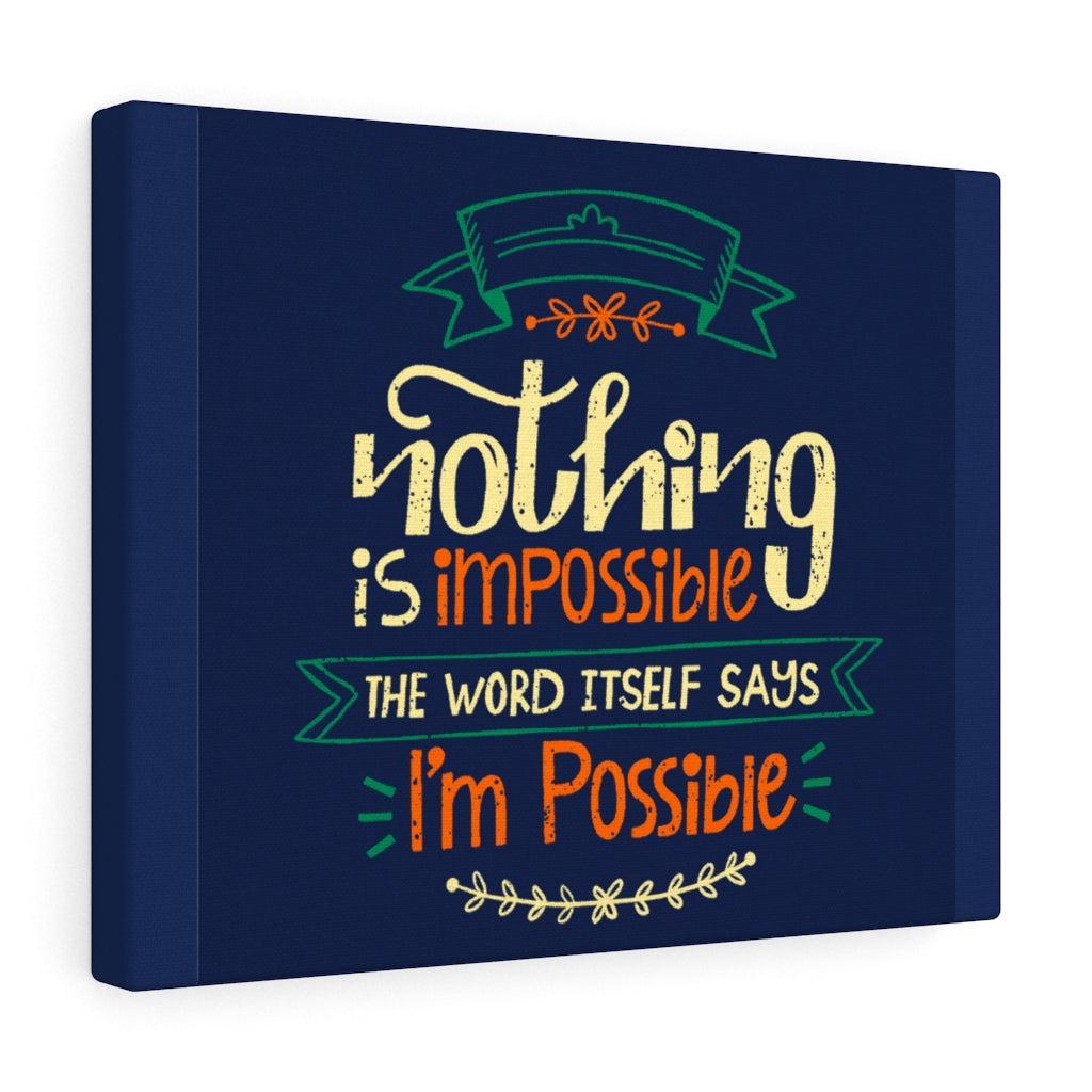 Scripture Walls Inspirational Wall Art Nothing Is Impossible Blue Wall Art Motivational Motto Inspiring Prints Artwork Decor Ready to Hang Unframed-Express Your Love Gifts