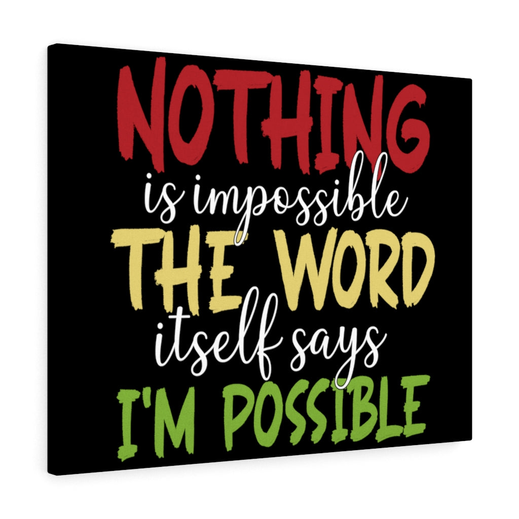 Scripture Walls Inspirational Wall Art Nothing is Impossible Wall Art Motivation Wall Decor for Home Office Gym Inspiring Success Quote Print Ready to Hang Unframed-Express Your Love Gifts