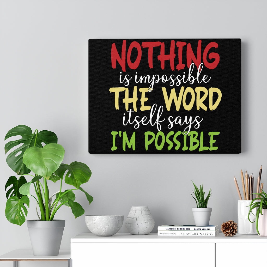 Scripture Walls Inspirational Wall Art Nothing is Impossible Wall Art Motivation Wall Decor for Home Office Gym Inspiring Success Quote Print Ready to Hang Unframed-Express Your Love Gifts