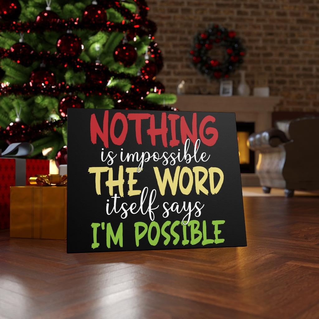 Scripture Walls Inspirational Wall Art Nothing is Impossible Wall Art Motivation Wall Decor for Home Office Gym Inspiring Success Quote Print Ready to Hang Unframed-Express Your Love Gifts