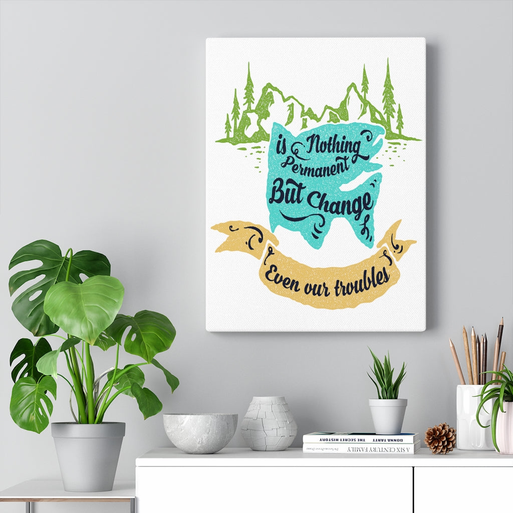 Scripture Walls Inspirational Wall Art Nothing is Permanent But Change Wall Art Motivation Wall Decor for Home Office Gym Inspiring Success Quote Print Ready to Hang Unframed-Express Your Love Gifts
