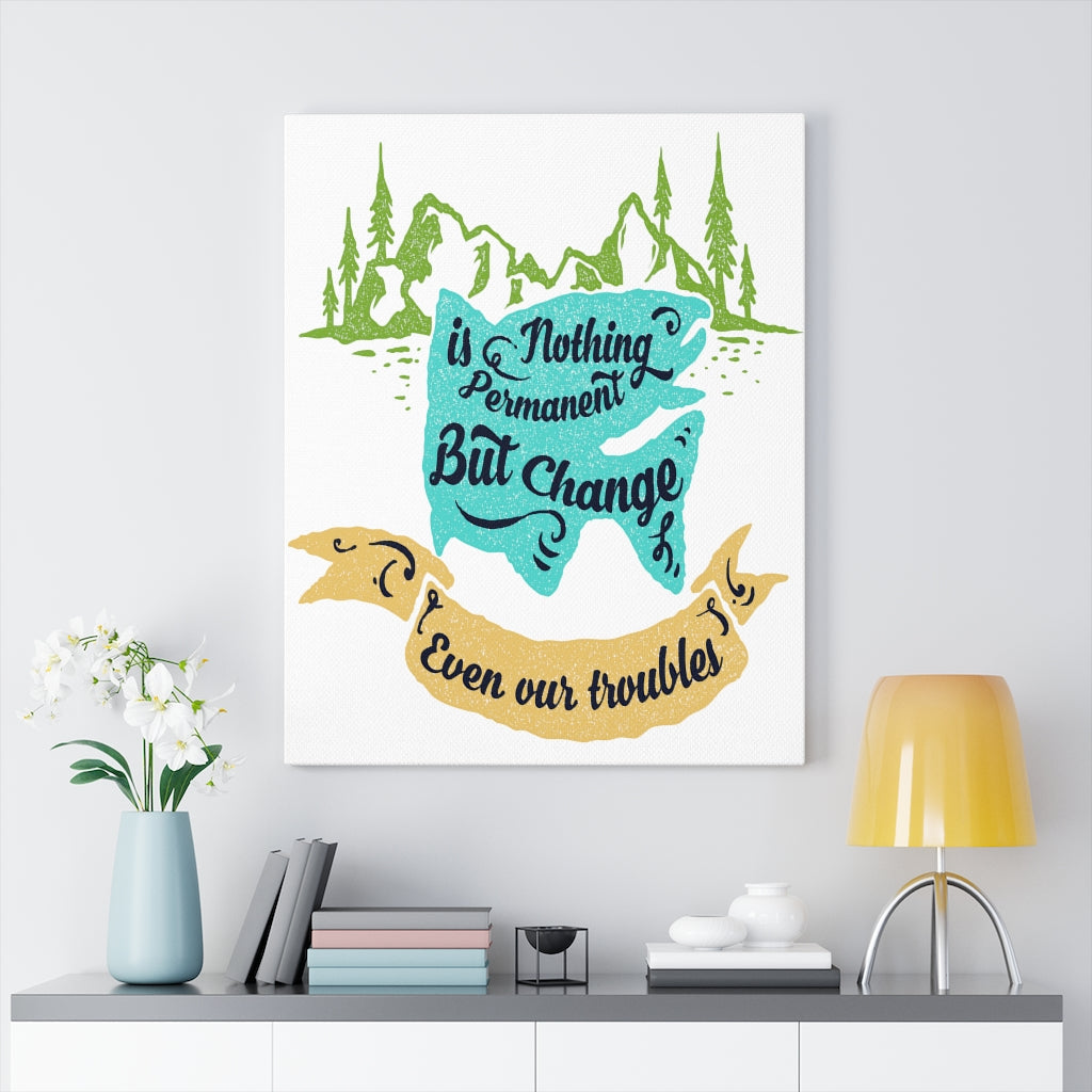 Scripture Walls Inspirational Wall Art Nothing is Permanent But Change Wall Art Motivation Wall Decor for Home Office Gym Inspiring Success Quote Print Ready to Hang Unframed-Express Your Love Gifts