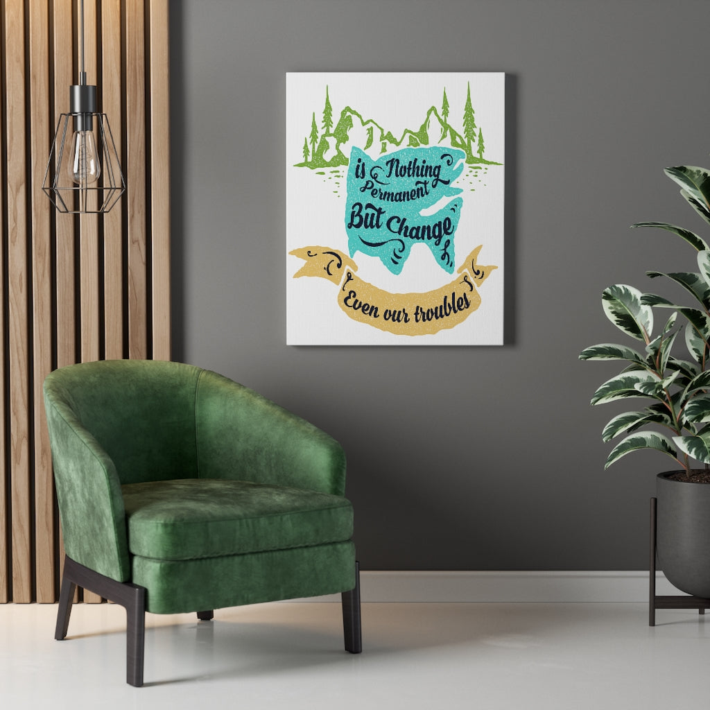 Scripture Walls Inspirational Wall Art Nothing is Permanent But Change Wall Art Motivation Wall Decor for Home Office Gym Inspiring Success Quote Print Ready to Hang Unframed-Express Your Love Gifts