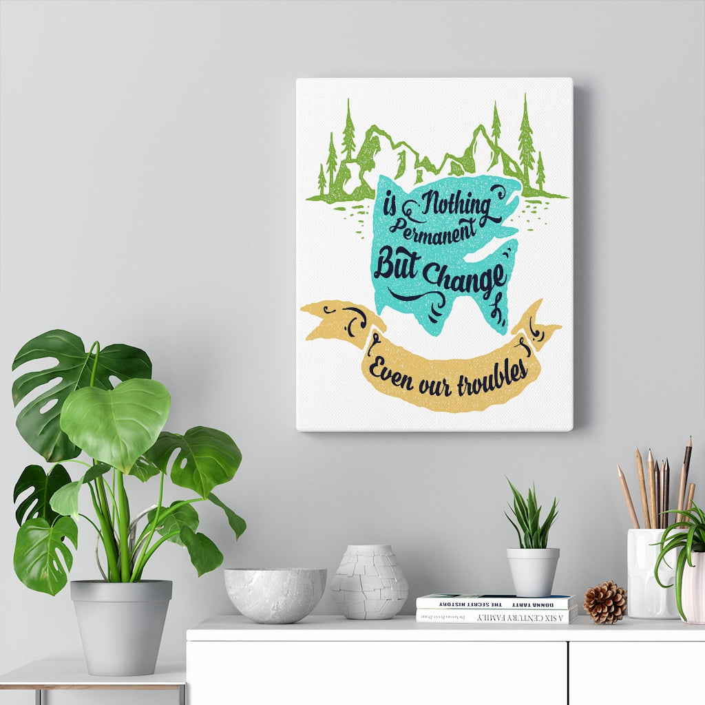 Scripture Walls Inspirational Wall Art Nothing is Permanent But Change Wall Art Motivation Wall Decor for Home Office Gym Inspiring Success Quote Print Ready to Hang Unframed-Express Your Love Gifts