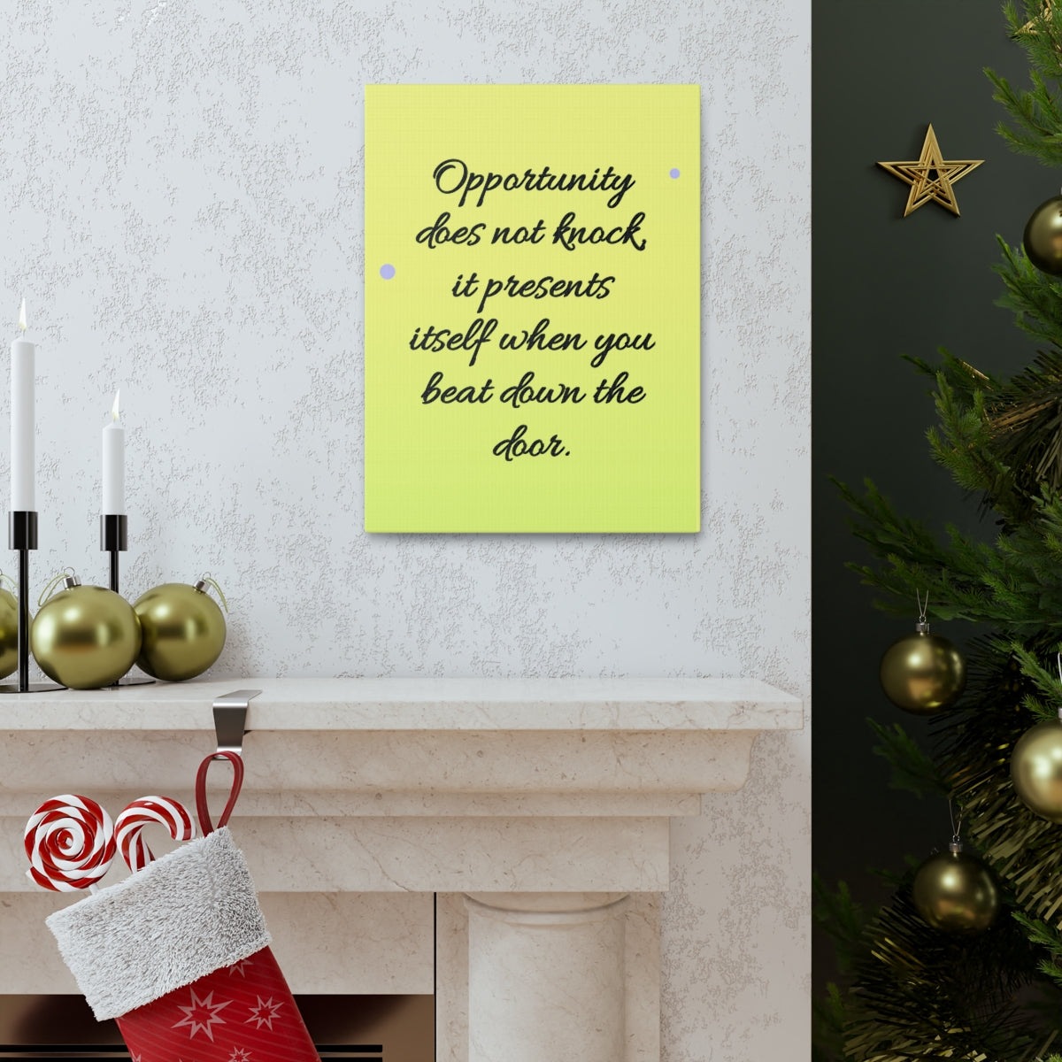 Scripture Walls Inspirational Wall Art Opportunity Does Not Knock Motivation Wall Decor for Home Office Gym Inspiring Success Quote Print Ready to Hang Unframed-Express Your Love Gifts