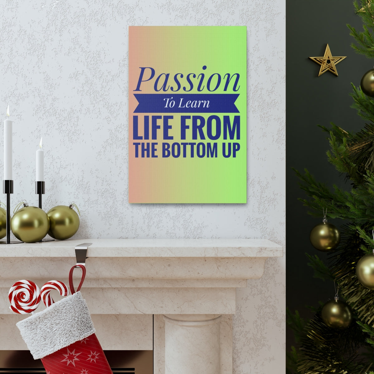 Scripture Walls Inspirational Wall Art Passion To Learn Life Motivation Wall Decor for Home Office Gym Inspiring Success Quote Print Ready to Hang Unframed-Express Your Love Gifts
