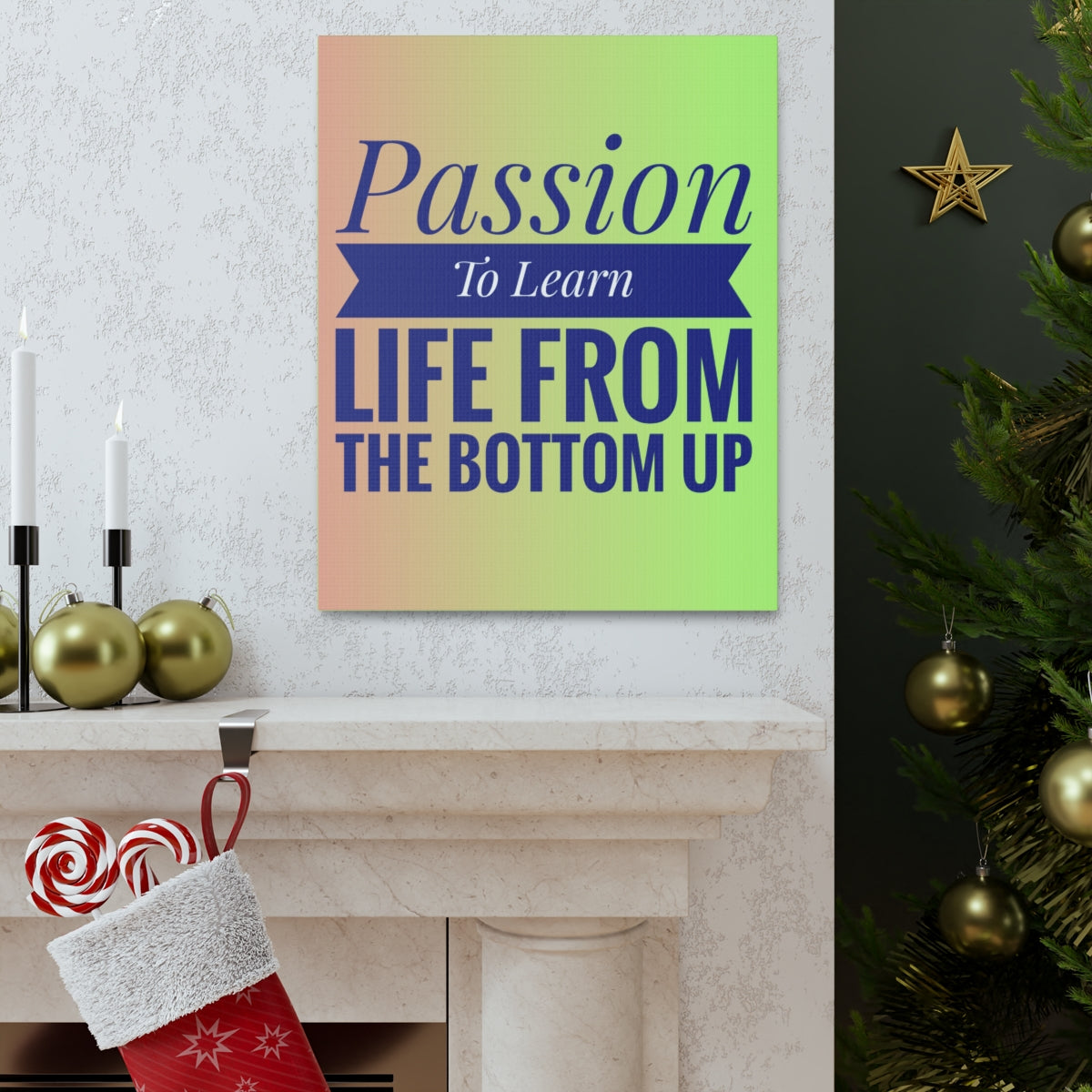 Scripture Walls Inspirational Wall Art Passion To Learn Life Motivation Wall Decor for Home Office Gym Inspiring Success Quote Print Ready to Hang Unframed-Express Your Love Gifts