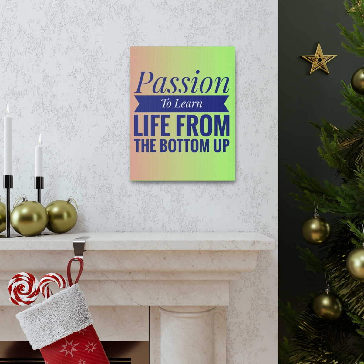 Scripture Walls Inspirational Wall Art Passion To Learn Life Motivation Wall Decor for Home Office Gym Inspiring Success Quote Print Ready to Hang Unframed-Express Your Love Gifts