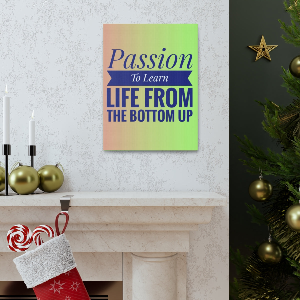 Scripture Walls Inspirational Wall Art Passion To Learn Life Motivation Wall Decor for Home Office Gym Inspiring Success Quote Print Ready to Hang Unframed-Express Your Love Gifts