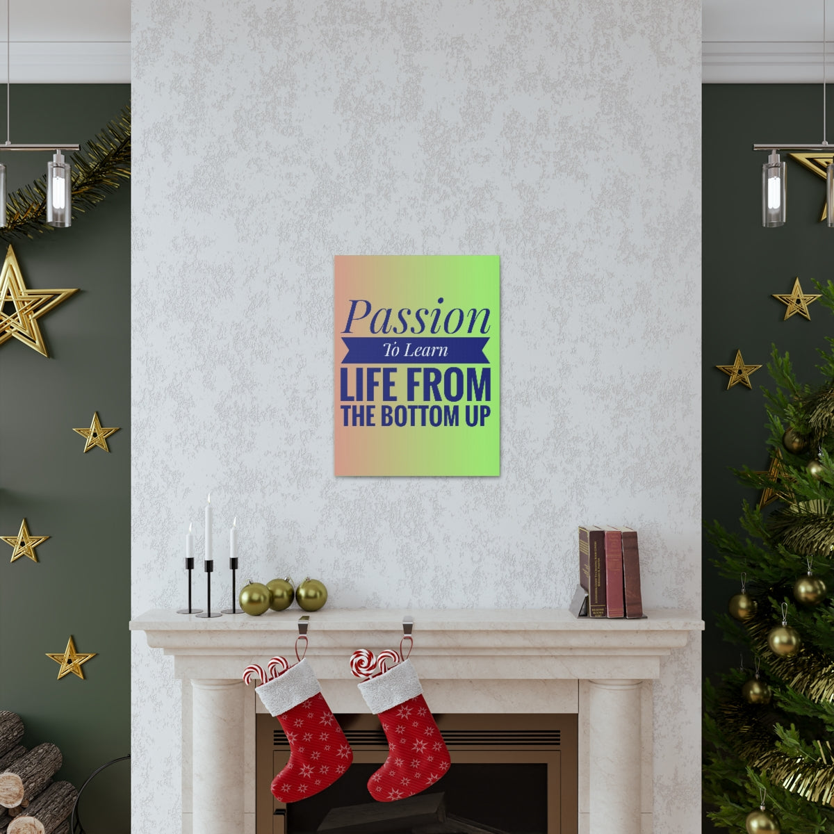 Scripture Walls Inspirational Wall Art Passion To Learn Life Motivation Wall Decor for Home Office Gym Inspiring Success Quote Print Ready to Hang Unframed-Express Your Love Gifts