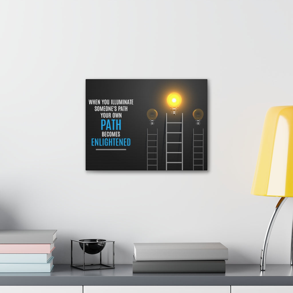 Scripture Walls Inspirational Wall Art Path Becomes Enlightened Motivation Wall Decor for Home Office Gym Inspiring Success Quote Print Ready to Hang Unframed-Express Your Love Gifts