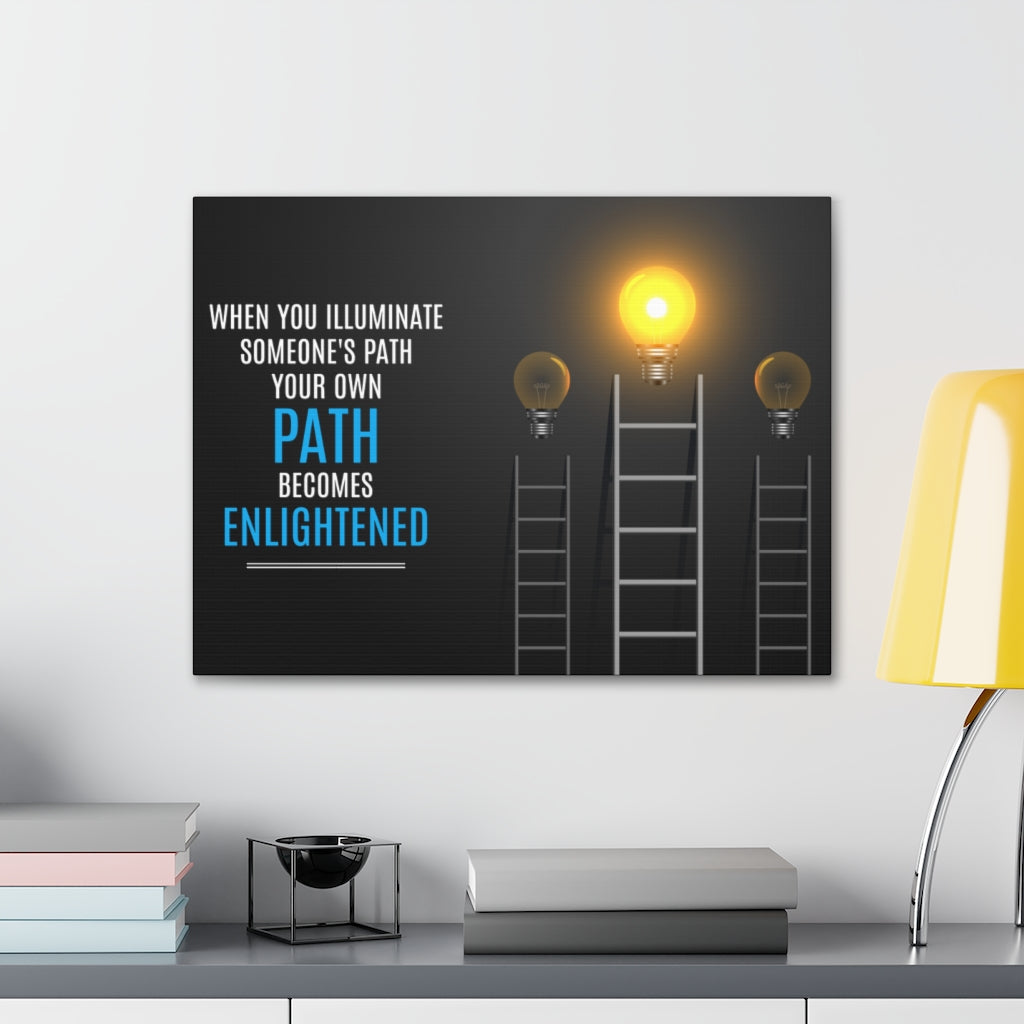 Scripture Walls Inspirational Wall Art Path Becomes Enlightened Motivation Wall Decor for Home Office Gym Inspiring Success Quote Print Ready to Hang Unframed-Express Your Love Gifts