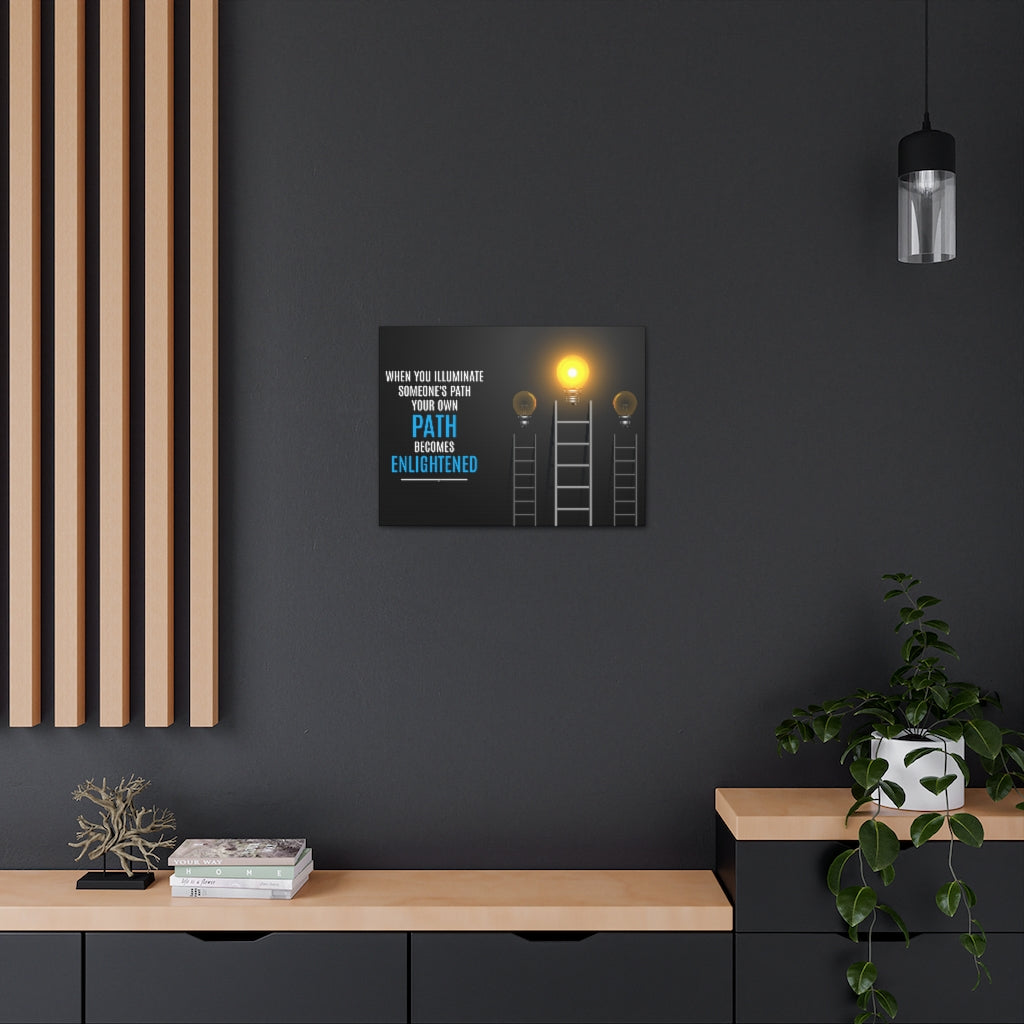 Scripture Walls Inspirational Wall Art Path Becomes Enlightened Motivation Wall Decor for Home Office Gym Inspiring Success Quote Print Ready to Hang Unframed-Express Your Love Gifts