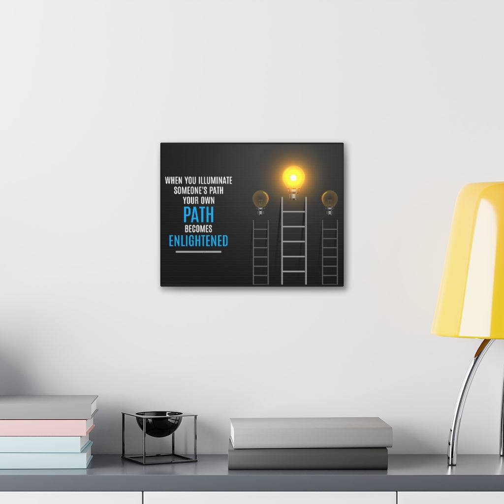 Scripture Walls Inspirational Wall Art Path Becomes Enlightened Motivation Wall Decor for Home Office Gym Inspiring Success Quote Print Ready to Hang Unframed-Express Your Love Gifts