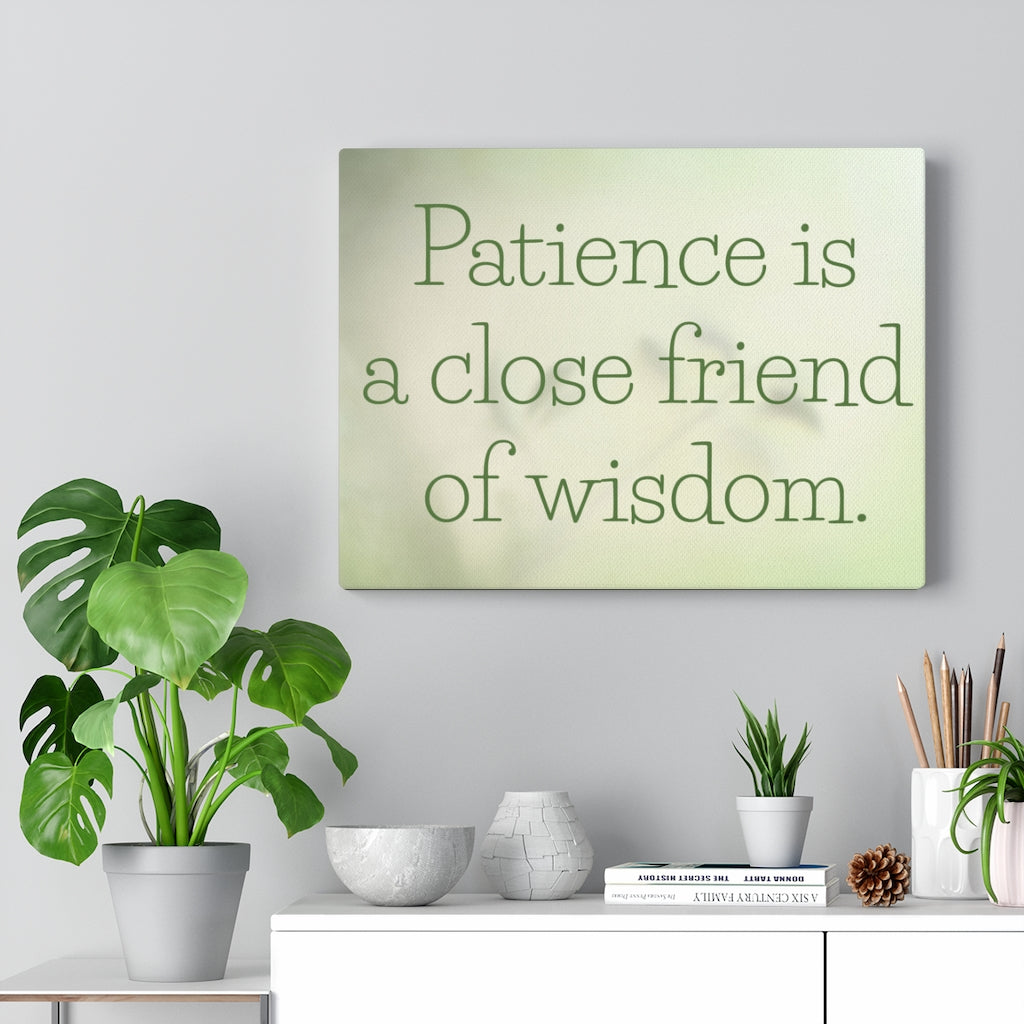 Scripture Walls Inspirational Wall Art Patience Is A Close Friend Motivational Print Ready to Hang Artwork Unframed-Express Your Love Gifts