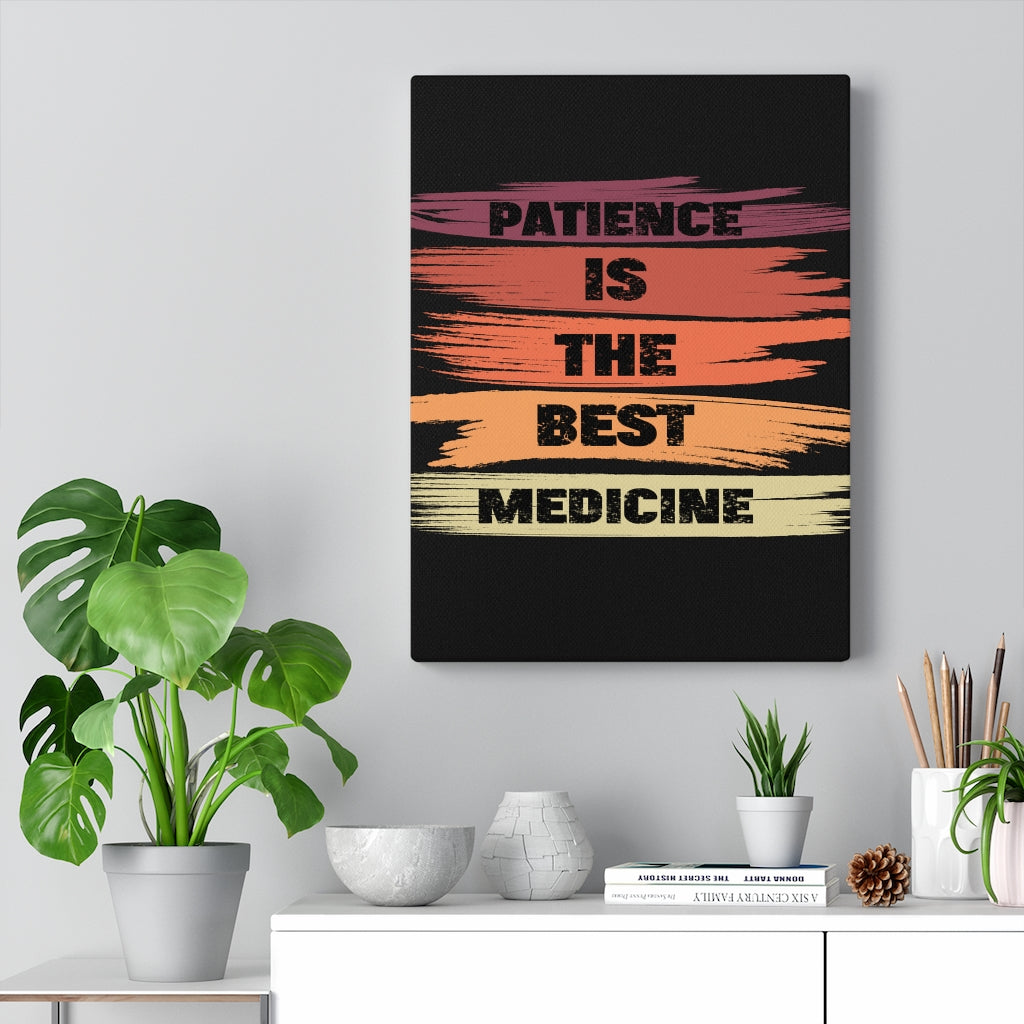 Scripture Walls Inspirational Wall Art Patience Is The Best Medicine Black Wall Art Motivation Wall Decor for Home Office Gym Inspiring Success Quote Print Ready to Hang Unframed-Express Your Love Gifts