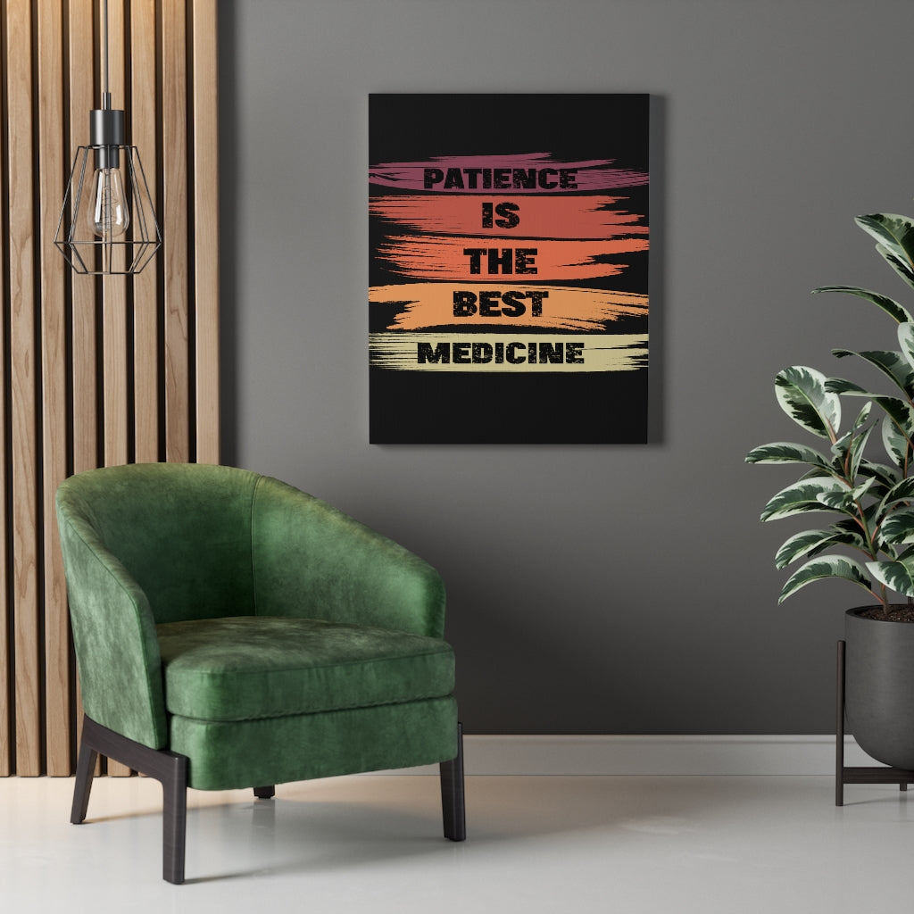 Scripture Walls Inspirational Wall Art Patience Is The Best Medicine Black Wall Art Motivation Wall Decor for Home Office Gym Inspiring Success Quote Print Ready to Hang Unframed-Express Your Love Gifts