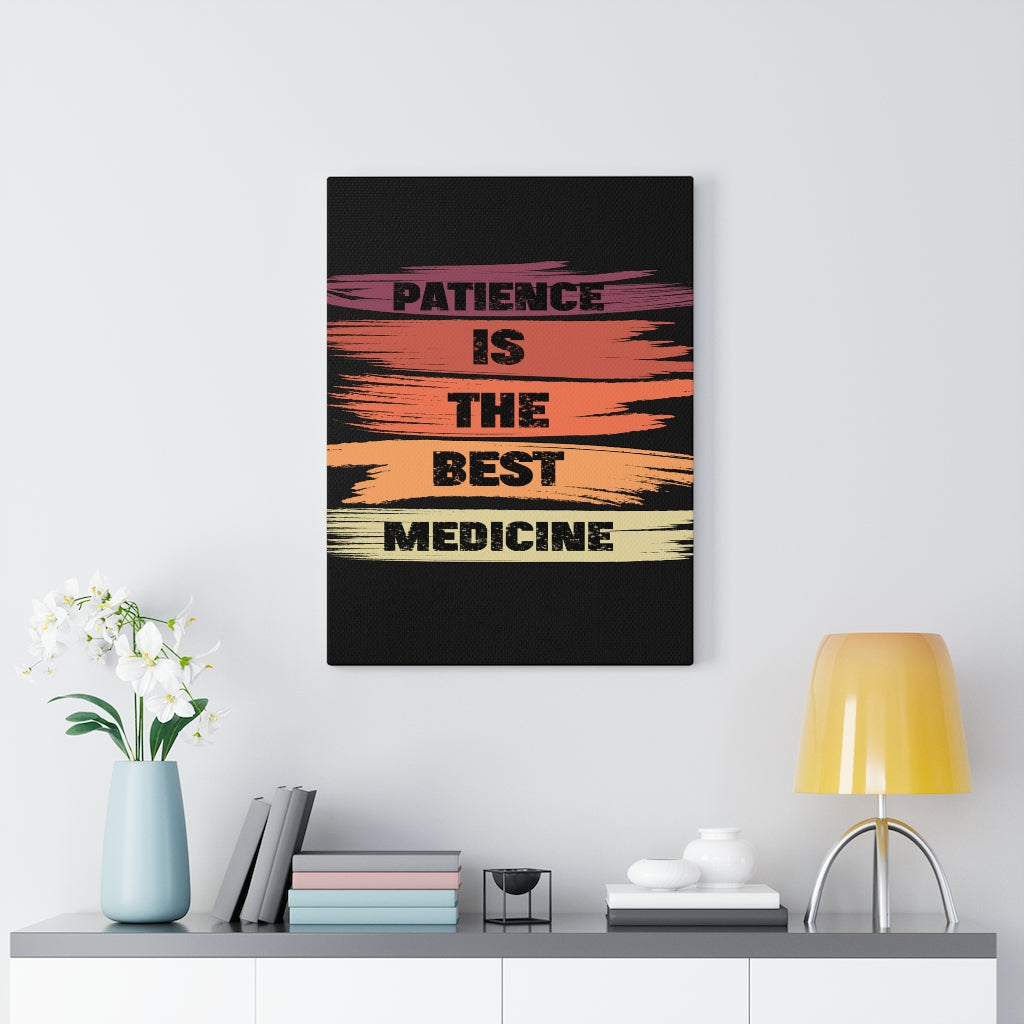 Scripture Walls Inspirational Wall Art Patience Is The Best Medicine Black Wall Art Motivation Wall Decor for Home Office Gym Inspiring Success Quote Print Ready to Hang Unframed-Express Your Love Gifts