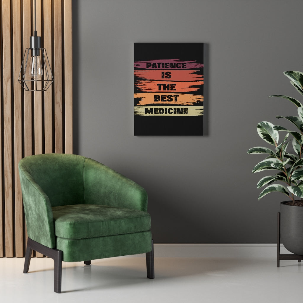 Scripture Walls Inspirational Wall Art Patience Is The Best Medicine Black Wall Art Motivation Wall Decor for Home Office Gym Inspiring Success Quote Print Ready to Hang Unframed-Express Your Love Gifts