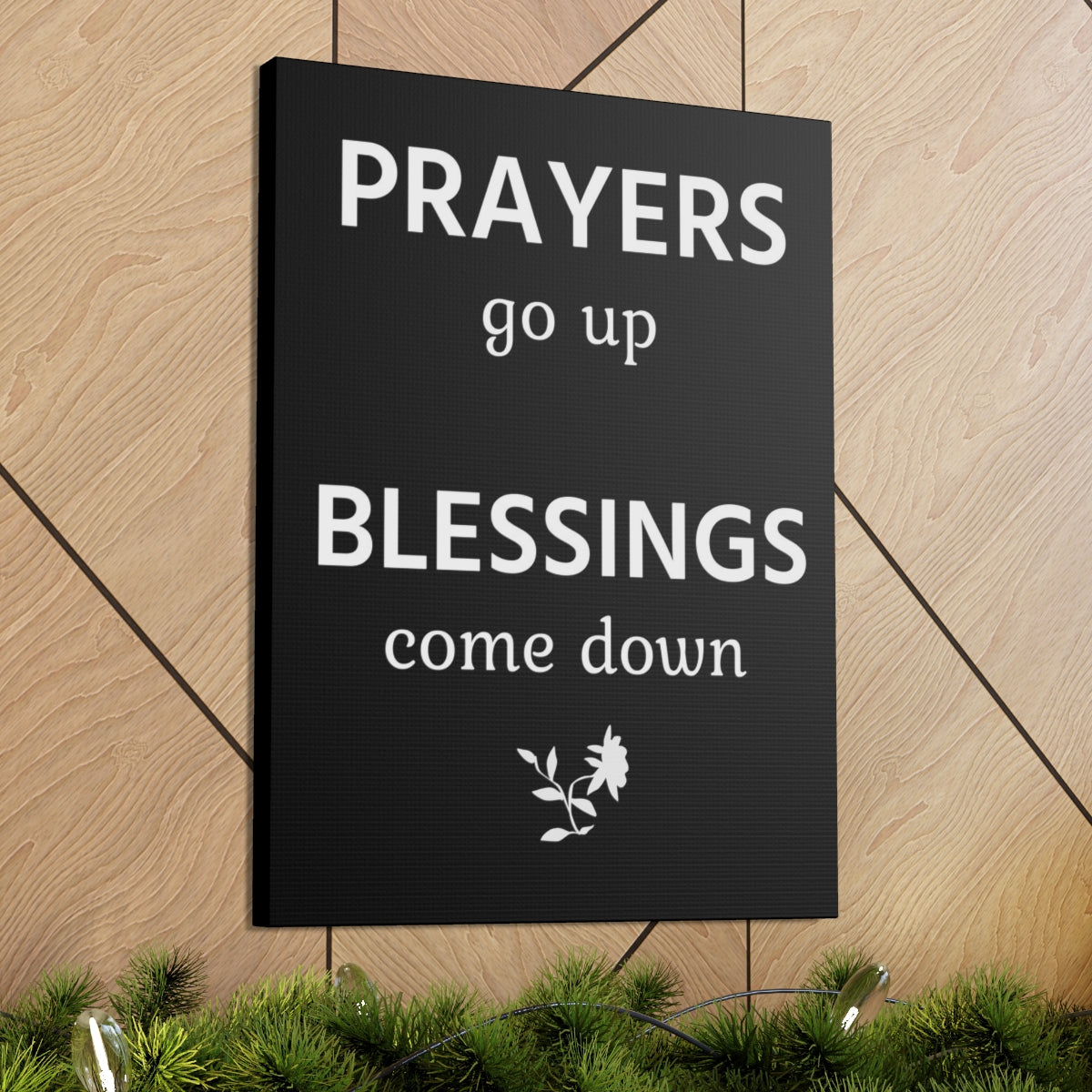 Scripture Walls Inspirational Wall Art Prayers Go Up Blessings Come Down Motivation Wall Decor for Home Office Gym Inspiring Success Quote Print Ready to Hang Unframed-Express Your Love Gifts