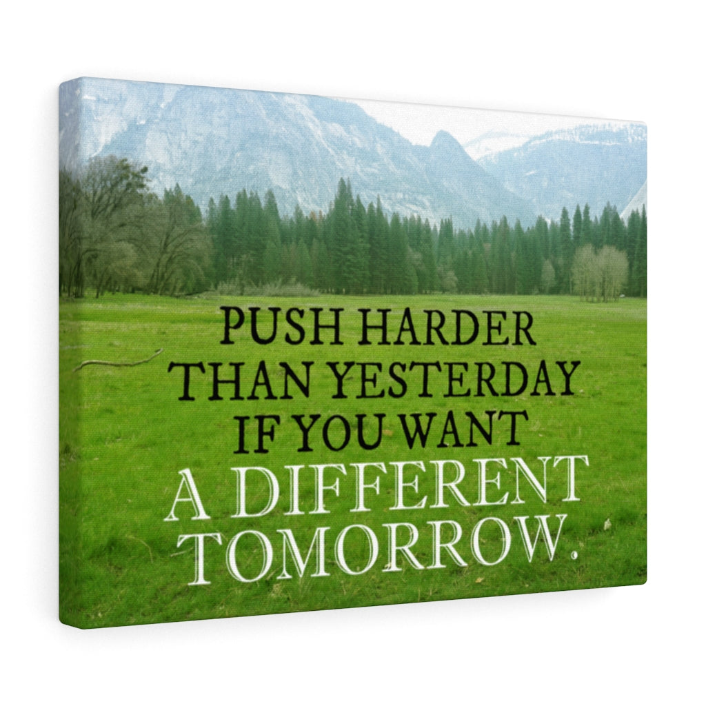 Scripture Walls Inspirational Wall Art Push Harder Than Yesterday Motivational Print Ready to Hang Artwork Unframed-Express Your Love Gifts